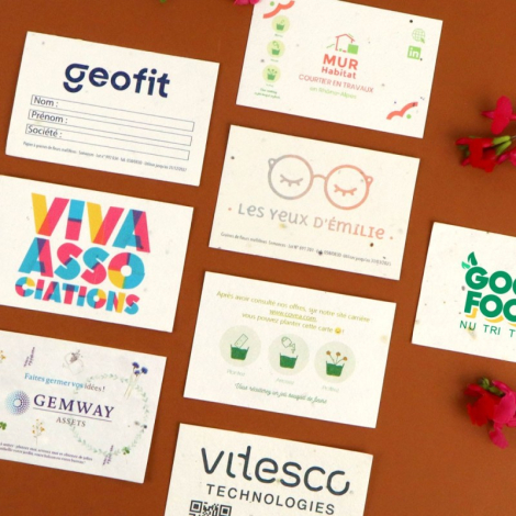 Carte de visite publicitaire à planter