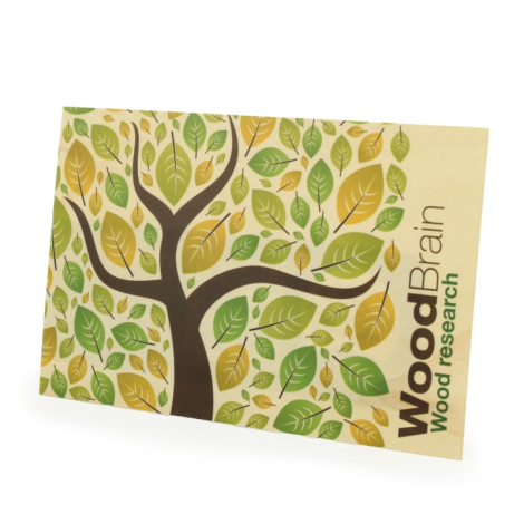 Carte en bois publicitaire A6