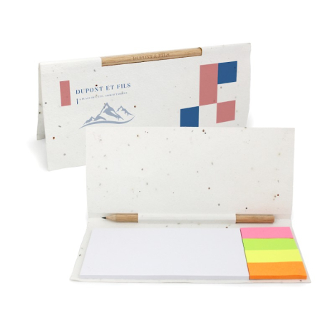 Bloc notes publicitaire en papier ensemencé