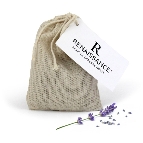 Pochon de lavande en jute à personnaliser