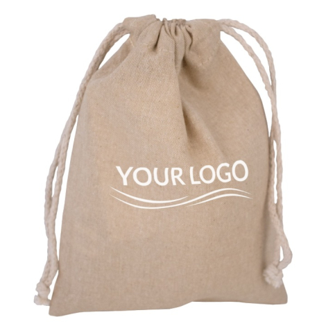 Pochon publicitaire coton recyclé 120 gr - 15x20 cm
