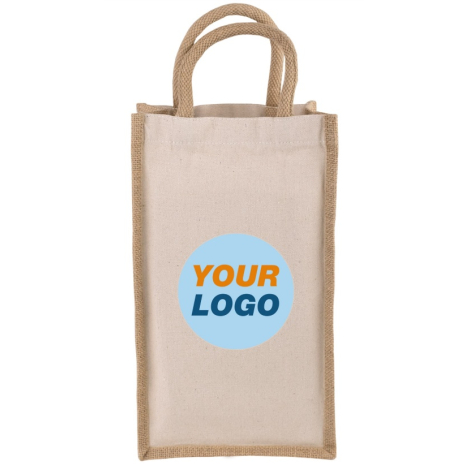 Sac cabas pour 2 bouteilles à personnaliser