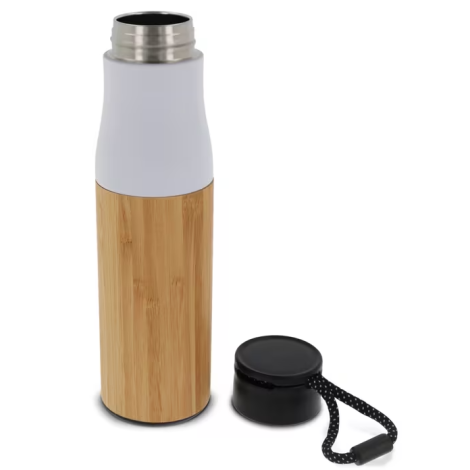 Bouteille isotherme publicitaire avec dragonne bambou 500ml