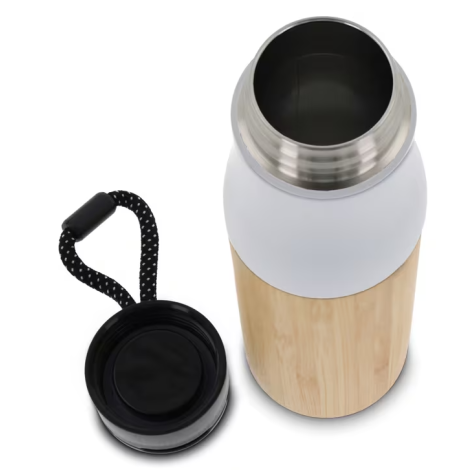Bouteille isotherme publicitaire avec dragonne bambou 500ml