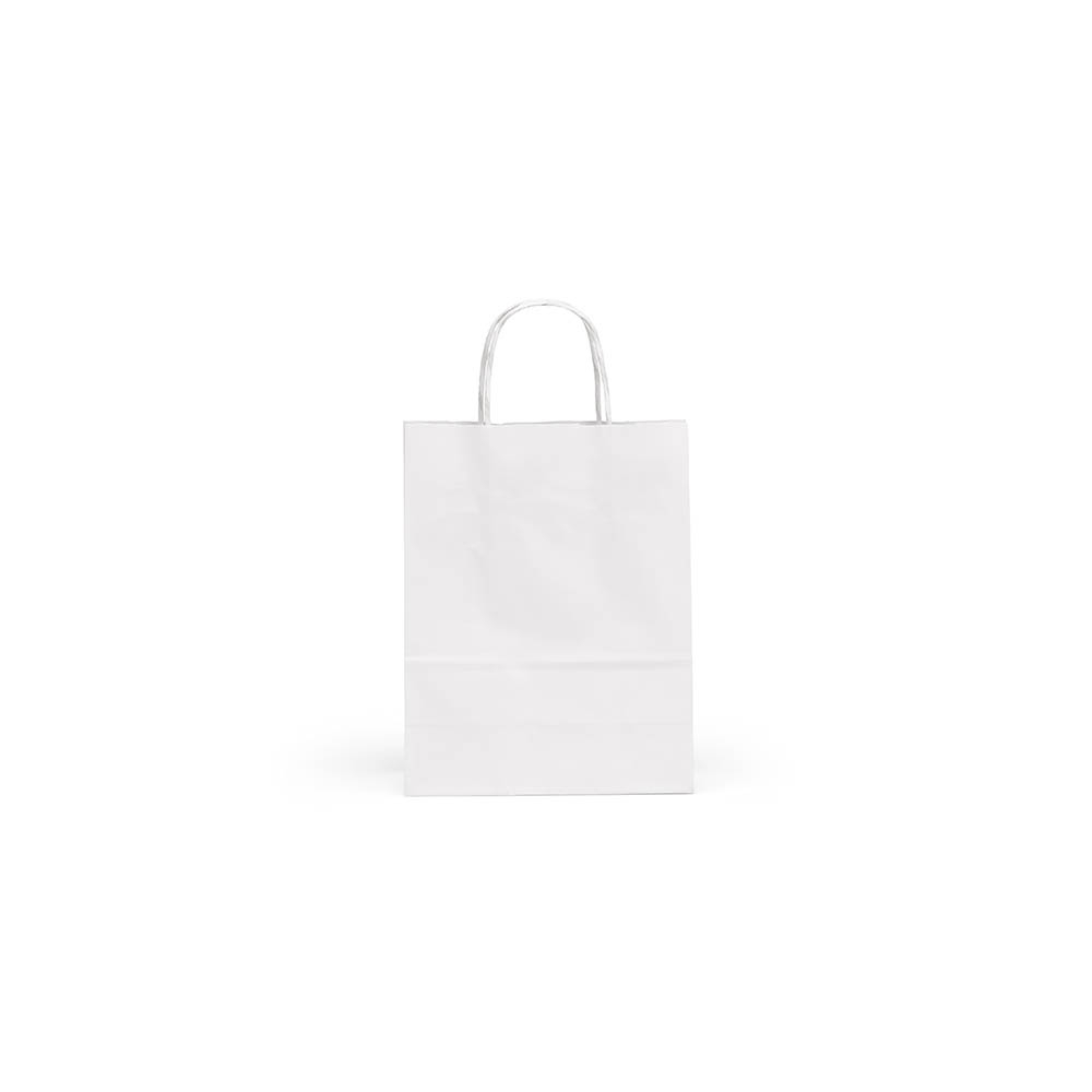 Sac papier blanc 3 L personnalisé anses torsadées Etna S Blanc