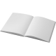 Carnet A5 ouvert montrant des pages intérieures vierges, sans personnalisation visible.