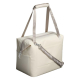 Sac isotherme beige présenté de trois quarts arrière avec poignée de transport et bandoulière amovible, sans personnalisation ap