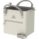 Mini-sac isotherme beige présenté ouvert, montrant le compartiment principal isotherme et la poche avant extérieure, sans marqua