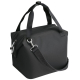 Mini-sac isotherme noir présenté de trois quarts arrière avec bandoulière amovible, sans personnalisation visible.