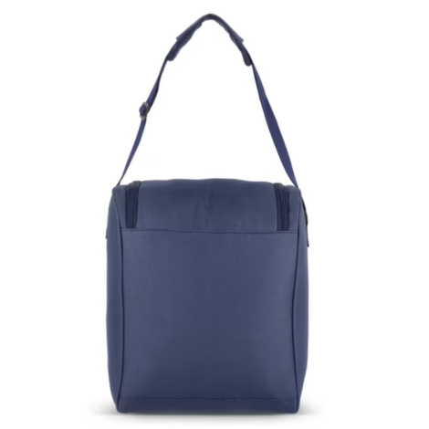 Face arrière d'un sac isotherme vertical en R-PET avec grand panneau uni et large ouverture supérieure.