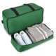 Compartiment inférieur ouvert d'un sac de sport et de voyage en R-PET permettant de séparer les chaussures ou les vêtements du r Compartiment inférieur ouvert d'un sac de sport et de voyage en R-PET permettant de séparer les chaussures ou les vêtements du r