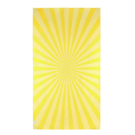 Motif rayonnant imprimé sur une serviette de plage R-PET.