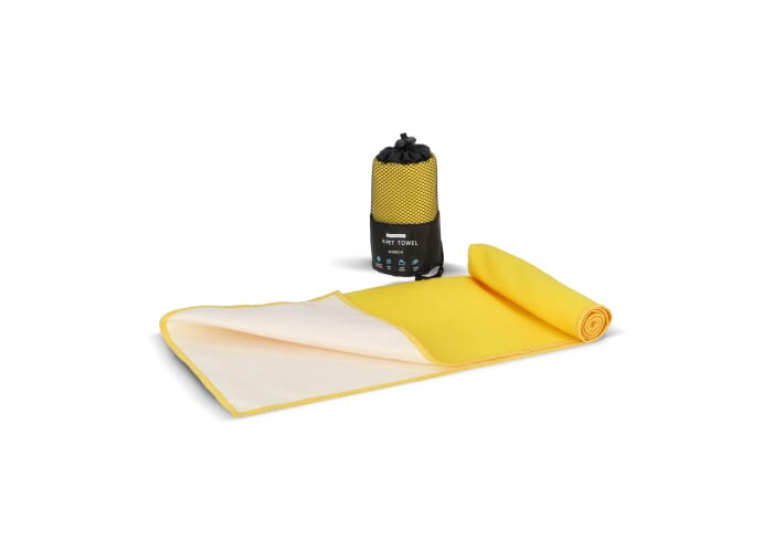 Serviette Quick Dry publicitaire en R-PET 40 × 80 cm Jaune