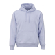 Sweat à capuche unisexe bleu pastel vu de face, avec cordons ton sur ton, poche kangourou et finitions en bord-côte, sans marqua Sweat à capuche unisexe bleu pastel vu de face, avec cordons ton sur ton, poche kangourou et finitions en bord-côte, sans marqua