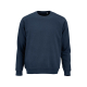 Sweat unisexe bleu marine à col rond présenté de face, avec manches longues, poignets et taille en bord-côte, sans marquage visi Sweat unisexe bleu marine à col rond présenté de face, avec manches longues, poignets et taille en bord-côte, sans marquage visi