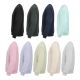 Vue de profil de huit sweats unisexes à col rond présentés dans différents coloris, montrant la coupe et les finitions en bord-c Vue de profil de huit sweats unisexes à col rond présentés dans différents coloris, montrant la coupe et les finitions en bord-c