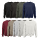 Présentation de neuf sweats à col rond déclinés en différents coloris, vus de face, sans personnalisation visible. Présentation de neuf sweats à col rond déclinés en différents coloris, vus de face, sans personnalisation visible.