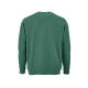 Vue de dos d'un sweat unisexe vert à col rond montrant la coupe et les finitions, sans personnalisation visible.