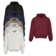 Sept sweats à capuche oversize unisexes présentés dans différents coloris, avec un modèle bordeaux affiché séparément, sans pers Sept sweats à capuche oversize unisexes présentés dans différents coloris, avec un modèle bordeaux affiché séparément, sans pers
