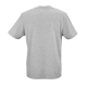 T-shirt unisexe gris chiné à manches courtes vu de dos, sans personnalisation visible.