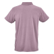 Polo unisexe mauve présenté de dos, sans personnalisation visible. Polo unisexe mauve présenté de dos, sans personnalisation visible.