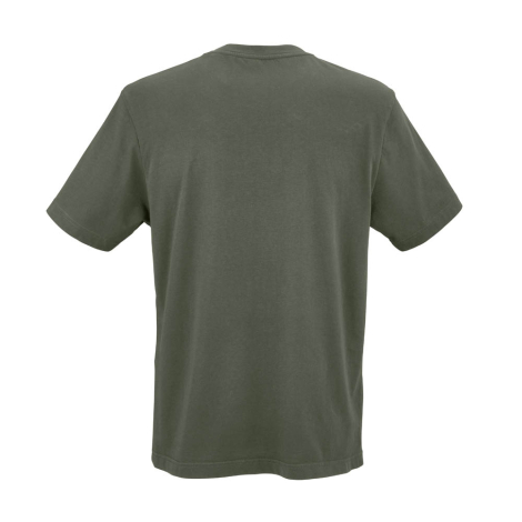 T-shirt unisexe vert présenté de dos, sans personnalisation visible.
