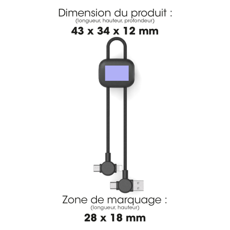 Câble court 4en1 60W lumineux Aka