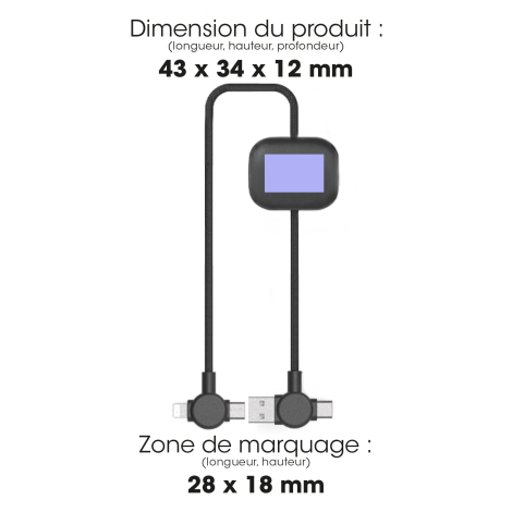 Câble 4 en 1 60W en plastique recyclé Oki