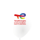 Ballon gonflable blanc, vue de face, présentant une personnalisation visible au centre. Ballon gonflable blanc, vue de face, présentant une personnalisation visible au centre.