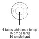 Schéma d’un ballon rond montrant plusieurs zones de personnalisation réparties sur les côtés et sur le dessus, sans personnalisa Schéma d’un ballon rond montrant plusieurs zones de personnalisation réparties sur les côtés et sur le dessus, sans personnalisa