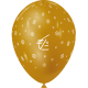 Ballon gonflable orange, vue de face, intégrant un marquage blanc au centre et des éléments graphiques répartis tout autour du b Ballon gonflable orange, vue de face, intégrant un marquage blanc au centre et des éléments graphiques répartis tout autour du b