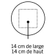 Schéma d’un ballon rond avec une zone carrée de personnalisation délimitée au centre, sans marquage visible. Schéma d’un ballon rond avec une zone carrée de personnalisation délimitée au centre, sans marquage visible.