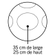 Schéma d’un ballon rond présentant plusieurs zones de personnalisation réparties sur sa surface, sans marquage visible.. Schéma d’un ballon rond présentant plusieurs zones de personnalisation réparties sur sa surface, sans marquage visible..