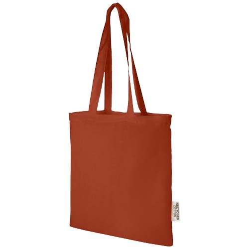 Sac cabas personnalisable en coton recyclé 140g de 7L Madras Brique