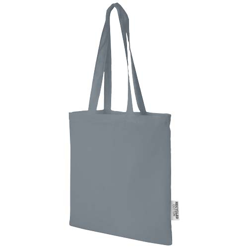 Sac cabas personnalisable en coton recyclé 140g de 7L Madras Gris
